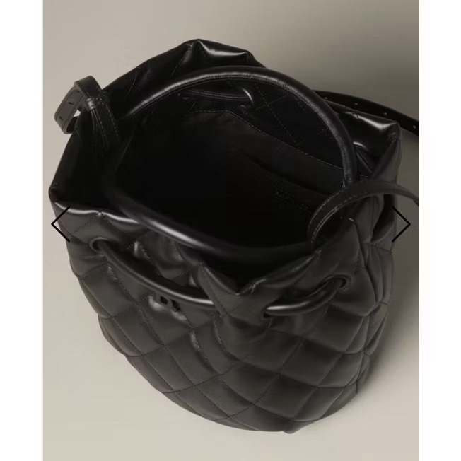 BalenciagaBTouch黑字菱格紋牛皮手提包斜背包水桶包-7