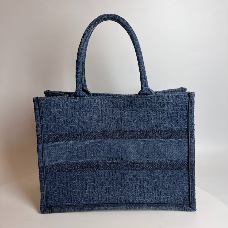 DIOR 藍色帆布老花Book tote 中號-0