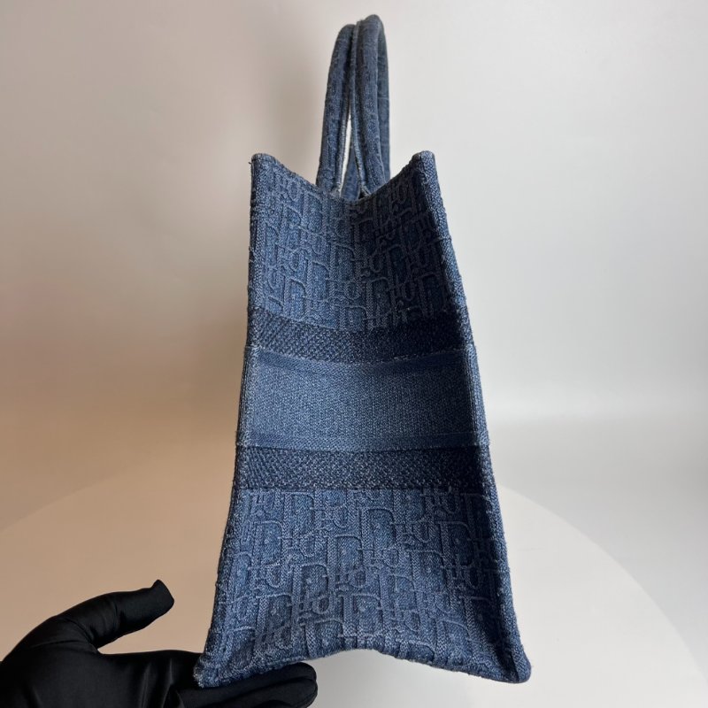 DIOR 藍色帆布老花Book tote 中號-2