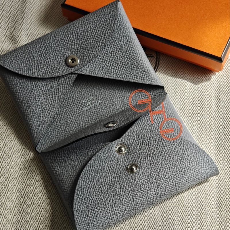 Hermes Calvi Duo 卡片套/ P0 Gris Pantin灰 /Epsom/ K ( 全新品)-3