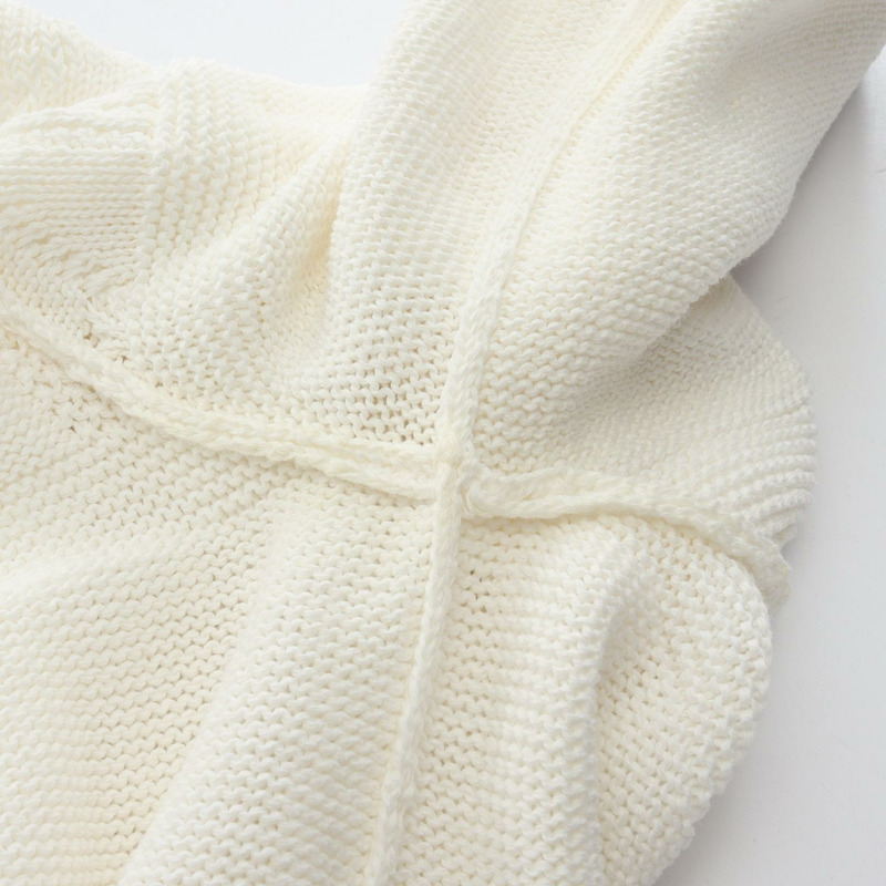 香奈兒 COCO 標誌紐帶針織衫 #34 棉質白色二手女款-5