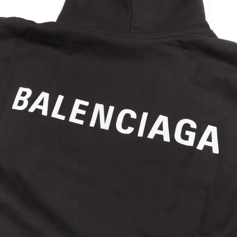 BALENCIAGA 連帽衫 818433TRVJ310702 純棉 黑色 全新 男女通用-6