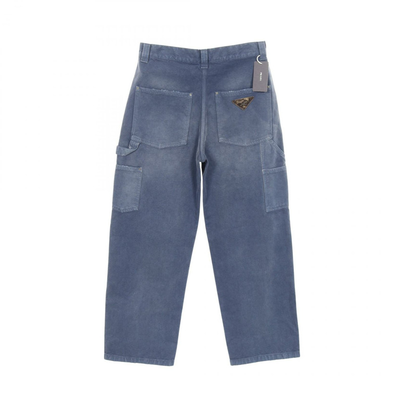 PRADA 工裝褲 #38 棉質海軍藍二手女款-1