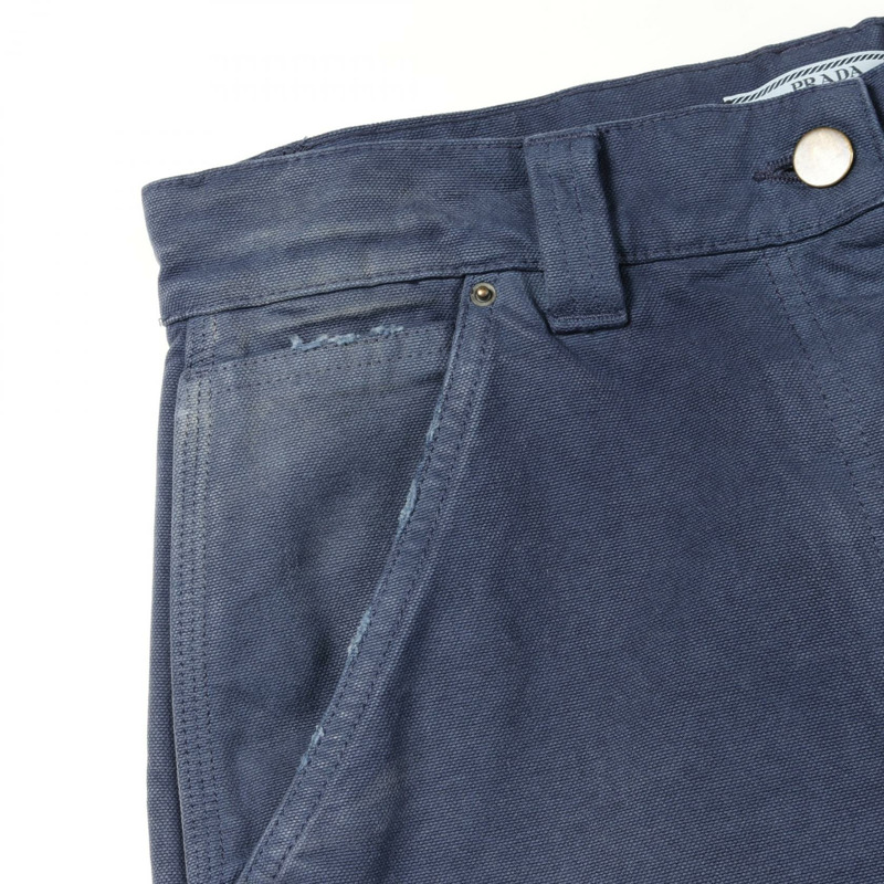 PRADA 工裝褲 #38 棉質海軍藍二手女款-9