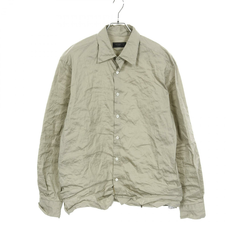 PRADA 上衣 #40 襯衫 SC693 純棉 綠色 二手 男款-0