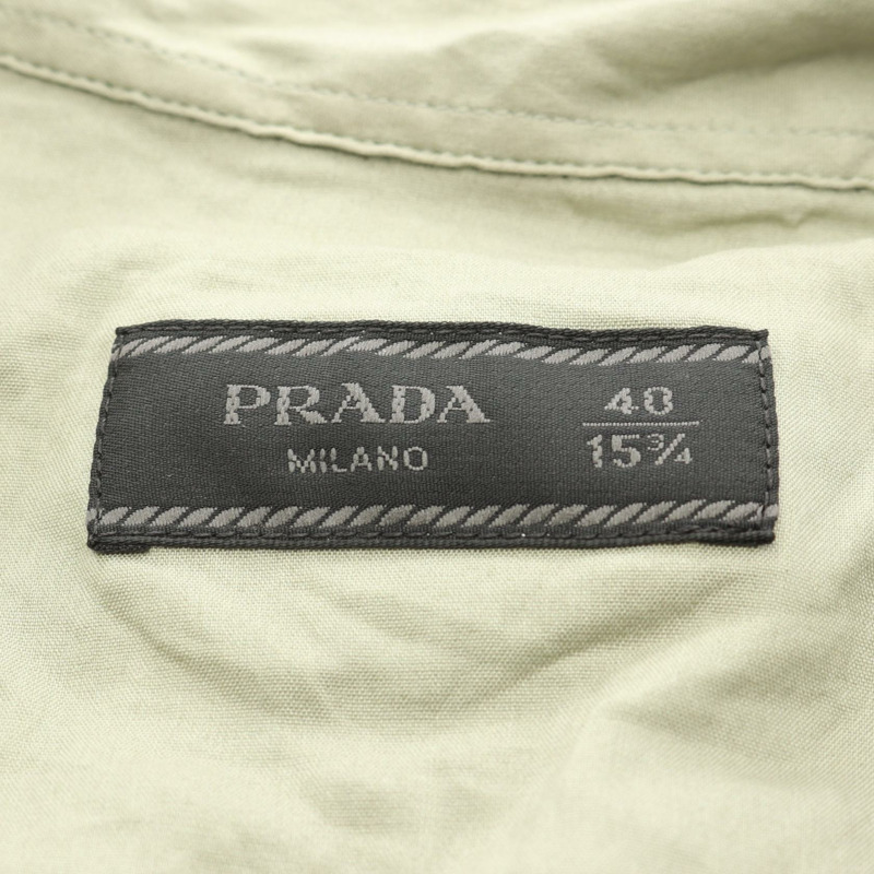 PRADA 上衣 #40 襯衫 SC693 純棉 綠色 二手 男款-2