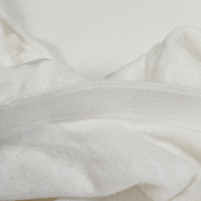 香奈兒 COCO 標誌紐扣短版針織開襟衫 #40 黏膠白色二手女款-6