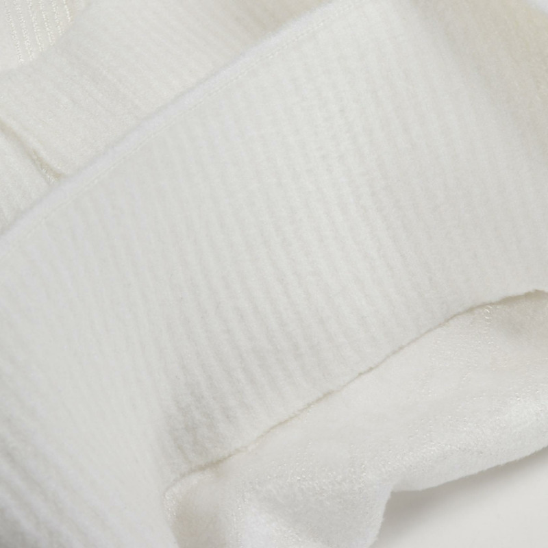 香奈兒 COCO 標誌紐扣短版針織開襟衫 #40 黏膠白色二手女款-7