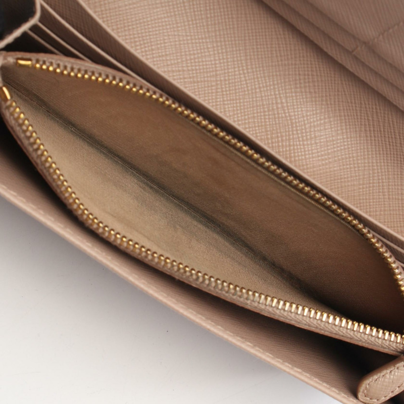 PRADA SAFFIANO FIOCCO 雙折長皮夾 1MH132 皮革 粉紅色 二手 女士-3