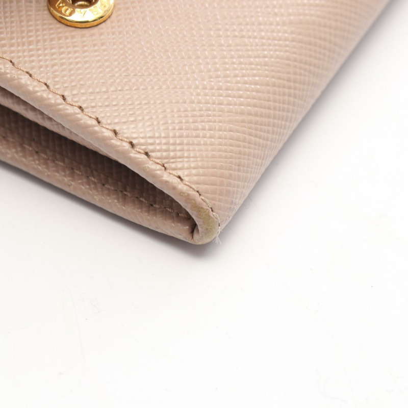 PRADA SAFFIANO FIOCCO 雙折長皮夾 1MH132 皮革 粉紅色 二手 女士-5