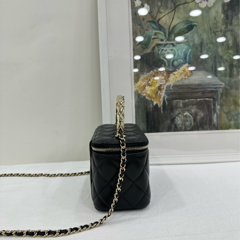 CHANEL/ 香奈兒黑金25S coco crush手柄長盒手提單肩斜背包 25年小票-2