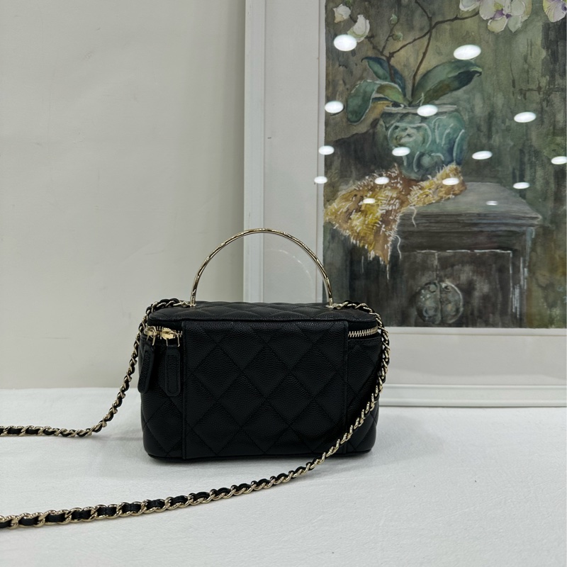 CHANEL/ 香奈兒黑金25S coco crush手柄長盒手提單肩斜背包 25年小票-3