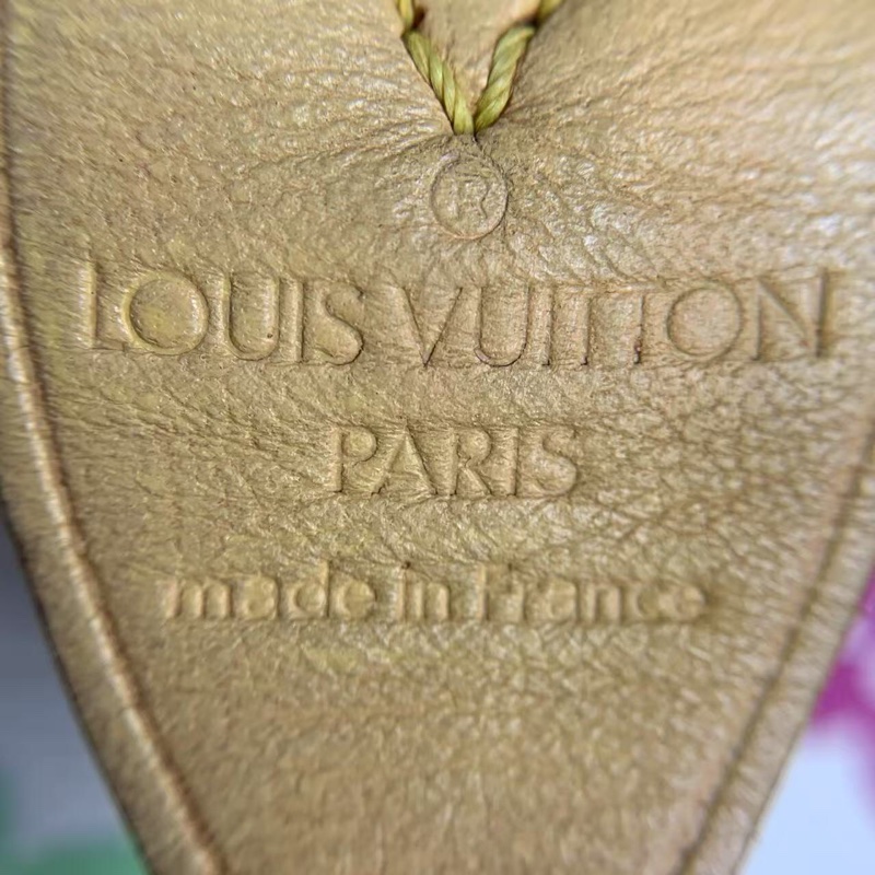 二手LV白三彩Speedy30手提款，村上隆聯名限量款，經典枕頭包，白色底配彩色老花，金色五金，尺寸30cm-11