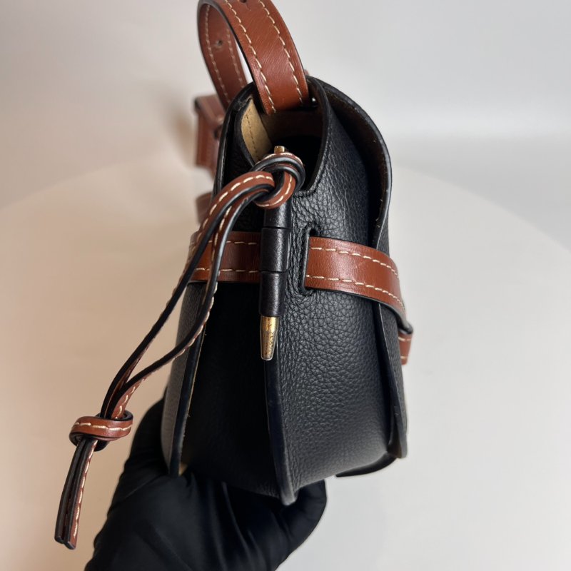 LOEWE 黑拚棕GATE SMALL-3