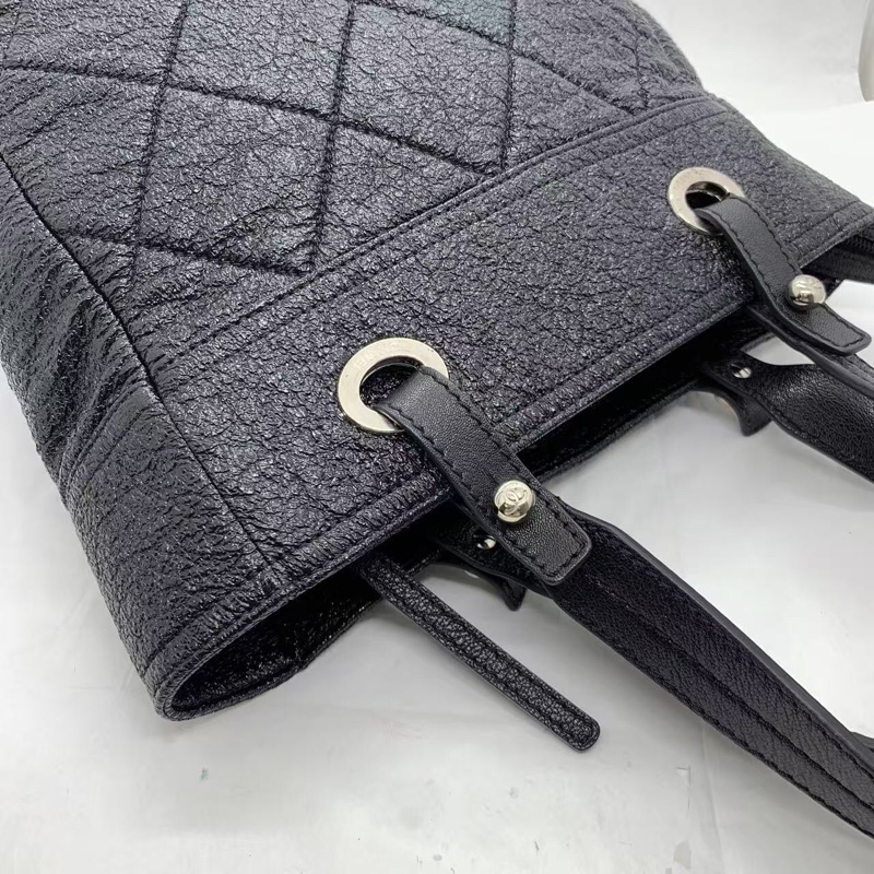 香奈兒 Chanel 黑銀小號 tote 單肩 手提包-9