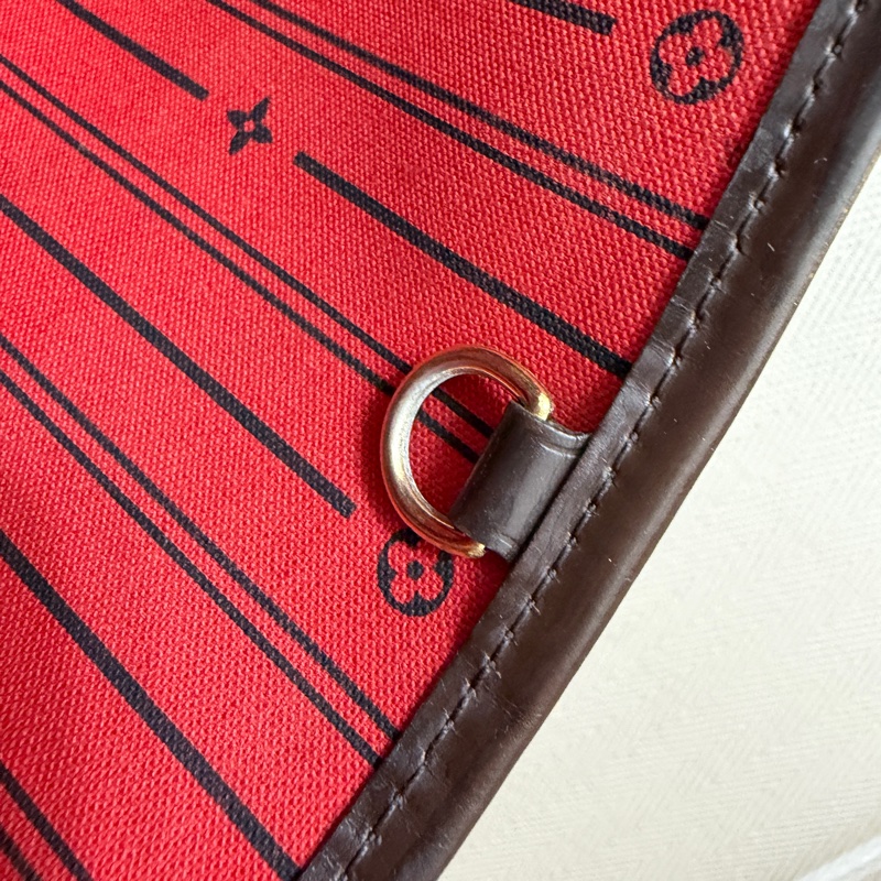 LV 咖格金釦Neverfull PM手提肩背托特包N51109-19