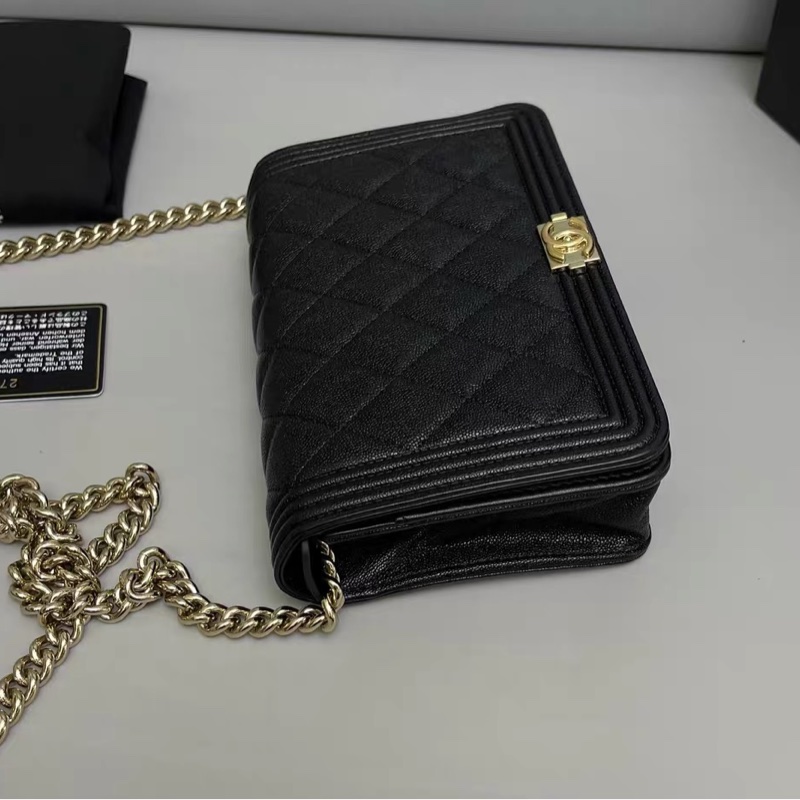 爆款!Chanel 香奈兒 Leboy Woc 黑金 保卡款-4