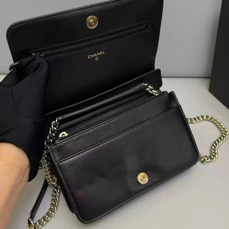 爆款!Chanel 香奈兒 Leboy Woc 黑金 保卡款-8