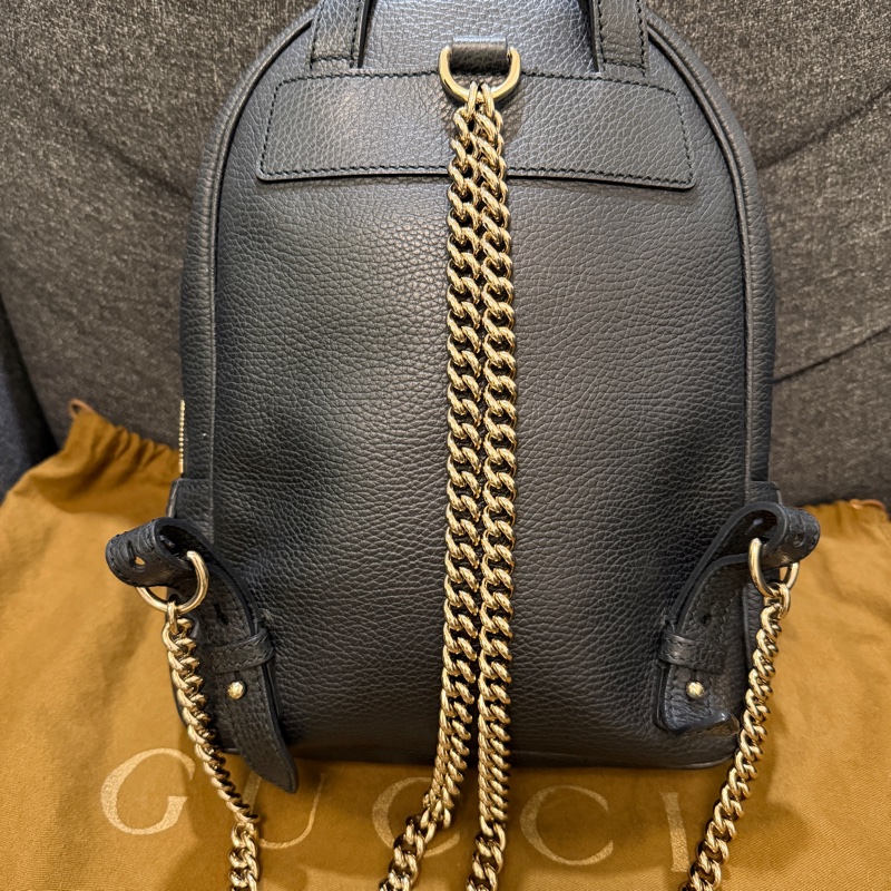 GUCCI  正品 431570 黑色款 SOHO 後背包 鏈條包-15
