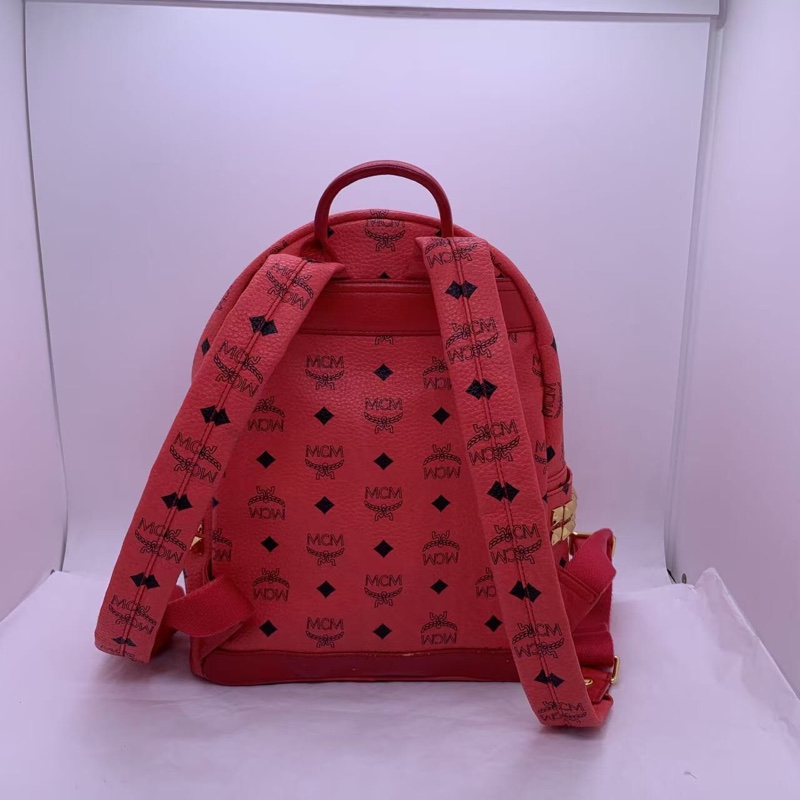 二手 mcm 雙肩包小號西瓜紅-1
