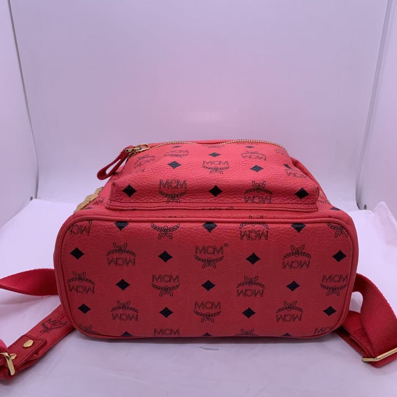 二手 mcm 雙肩包小號西瓜紅-2
