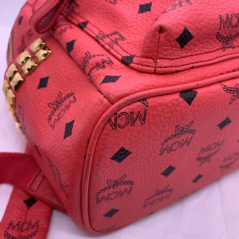 二手 mcm 雙肩包小號西瓜紅-14