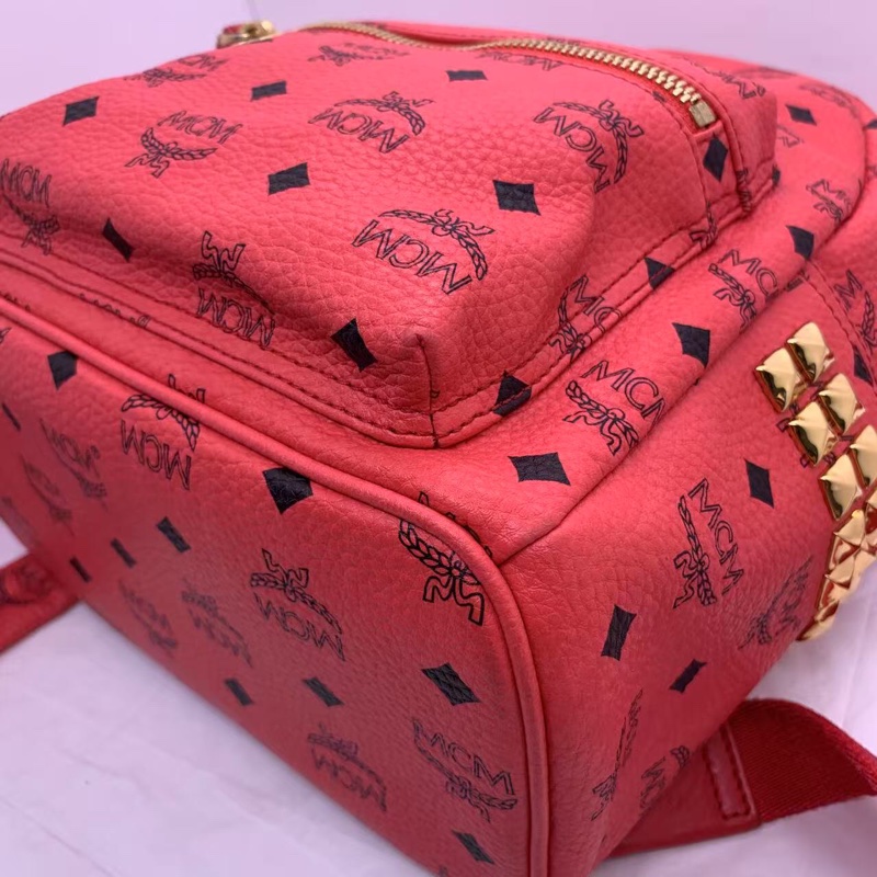 二手 mcm 雙肩包小號西瓜紅-15