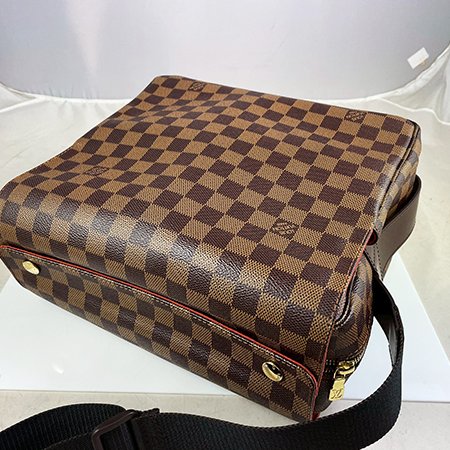 *奢華大道國際精品*【L3312】LV 咖啡色棋盤格 NAGLIO 上蓋釦式郵差包 N45255-2