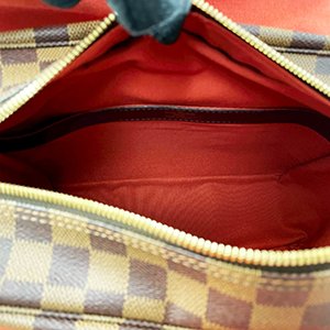 *奢華大道國際精品*【L3312】LV 咖啡色棋盤格 NAGLIO 上蓋釦式郵差包 N45255-3