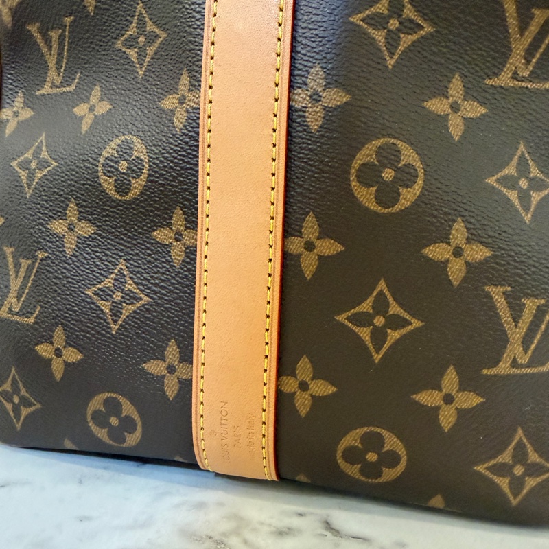 LV 原花金釦Keepall 50手提斜背旅行袋M41416-12