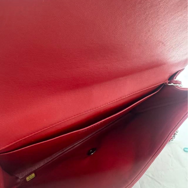 CHANEL香奈兒經典單蓋鏈條手拿包/肩背包,紅色-3