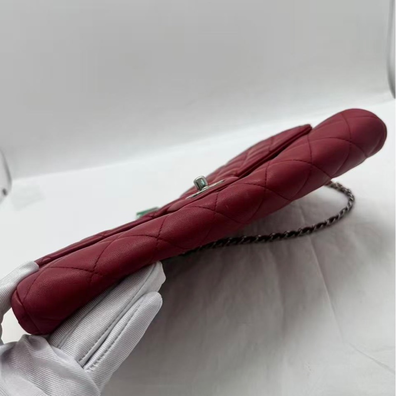 CHANEL香奈兒經典單蓋鏈條手拿包/肩背包,紅色-8