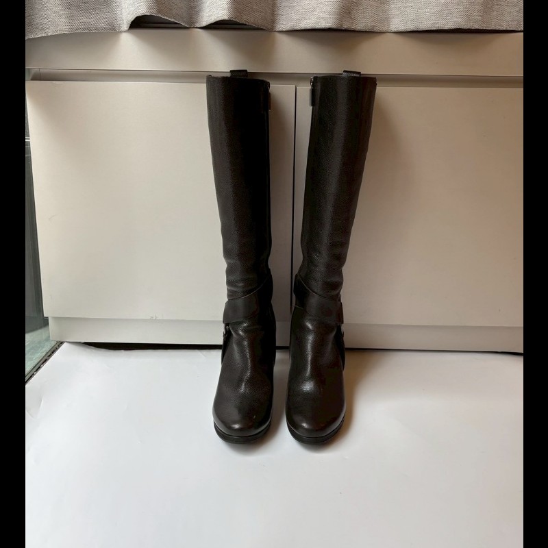 Celine 黑皮高跟長靴-0