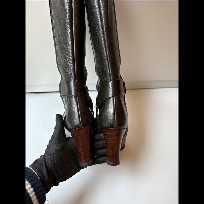 Celine 黑皮高跟長靴-3