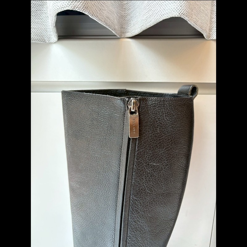 Celine 黑皮高跟長靴-4