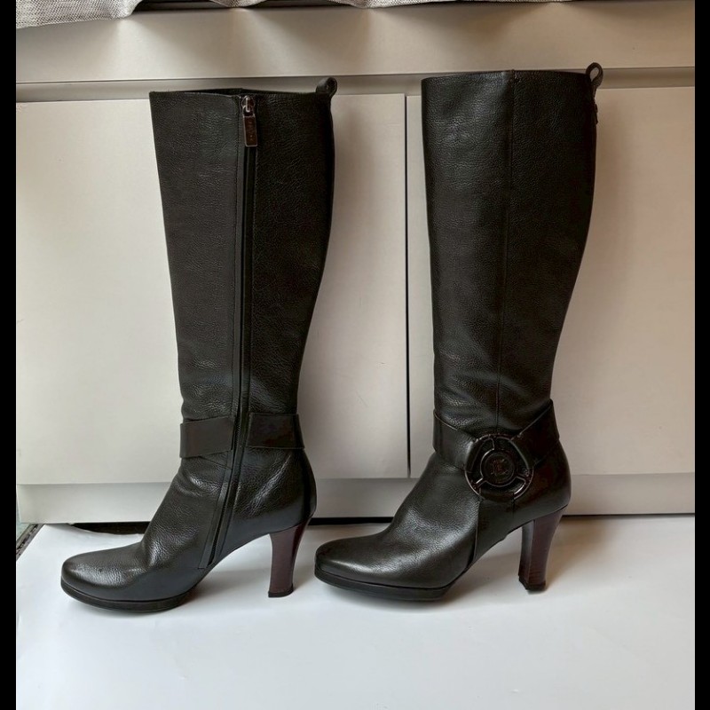 Celine 黑皮高跟長靴-5