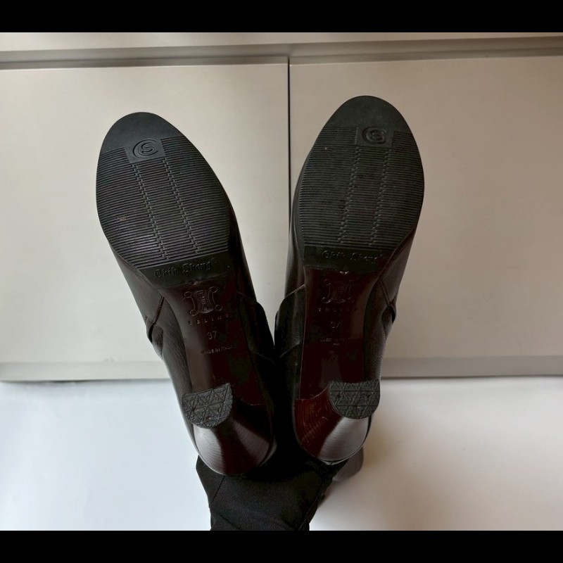 Celine 黑皮高跟長靴-7