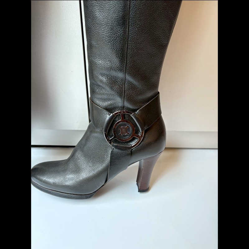 Celine 黑皮高跟長靴-8