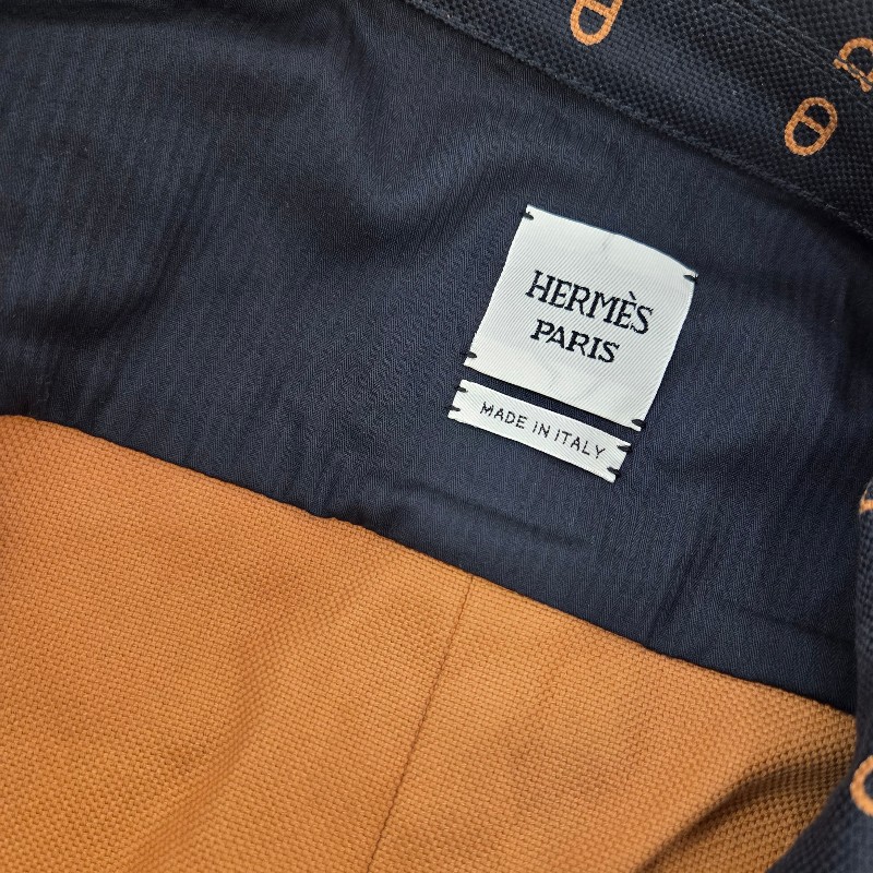 Hermès 豬鼻短版夾克外套 深藍 40-4