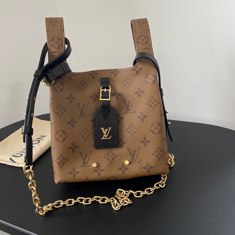 LV Atlantis BB 老花菜籃子鏈條包 肩帶開拆卸 晶片款-1