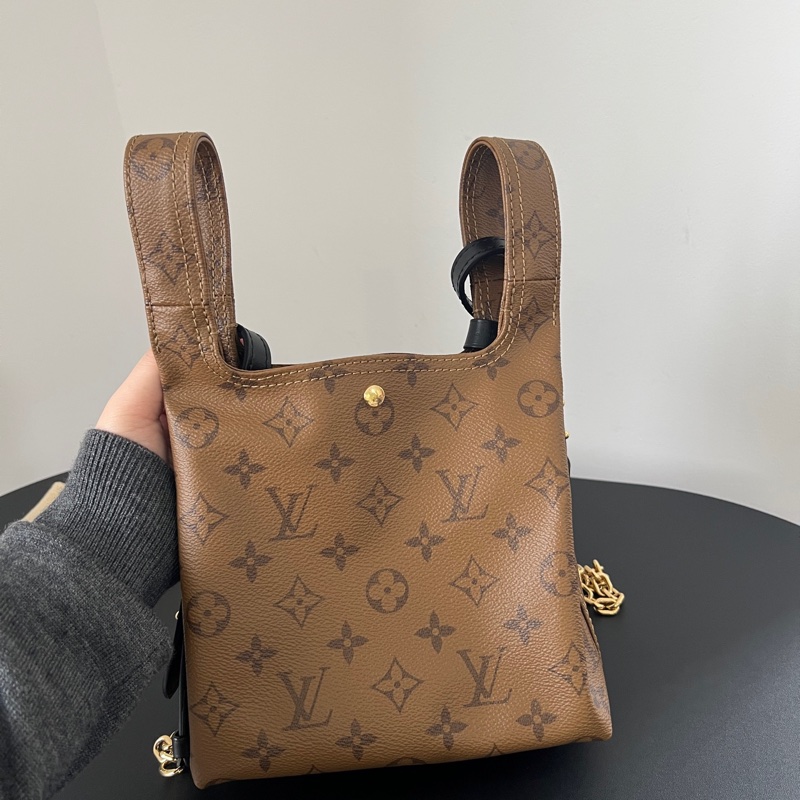 LV Atlantis BB 老花菜籃子鏈條包 肩帶開拆卸 晶片款-2