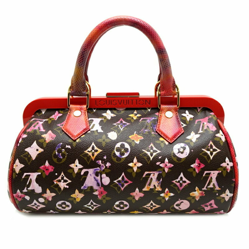 路易威登 Papillon 女士手提包 M95730 Monogram Watercolor Marron-0