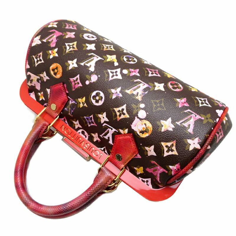 路易威登 Papillon 女士手提包 M95730 Monogram Watercolor Marron-3
