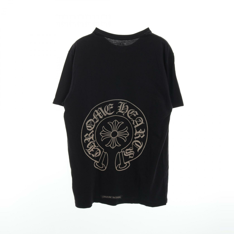 鉻心牌馬蹄鐵圖案T卹，純棉材質，黑色，二手男款-1