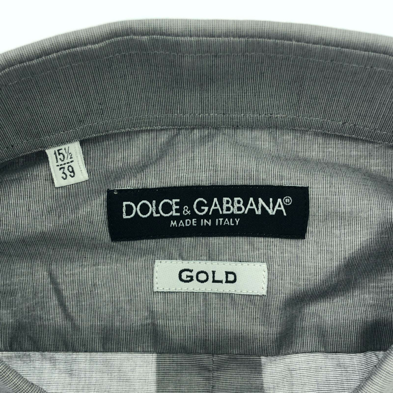 DOLCE & GABBANA 長袖襯衫，純棉，灰色，二手，男女通用-4