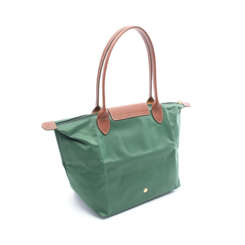 Longchamp LE PLIAGE ORIGINAL M LE PLIAGE ORIGINAL M 手提包 L2605089P95 帆布皮革 綠色棕色 全新 女士-1