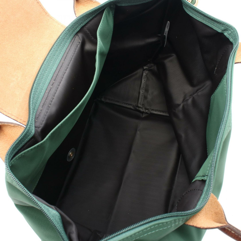 Longchamp LE PLIAGE ORIGINAL M LE PLIAGE ORIGINAL M 手提包 L2605089P95 帆布皮革 綠色棕色 全新 女士-2