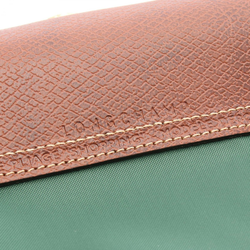 Longchamp LE PLIAGE ORIGINAL M LE PLIAGE ORIGINAL M 手提包 L2605089P95 帆布皮革 綠色棕色 全新 女士-3