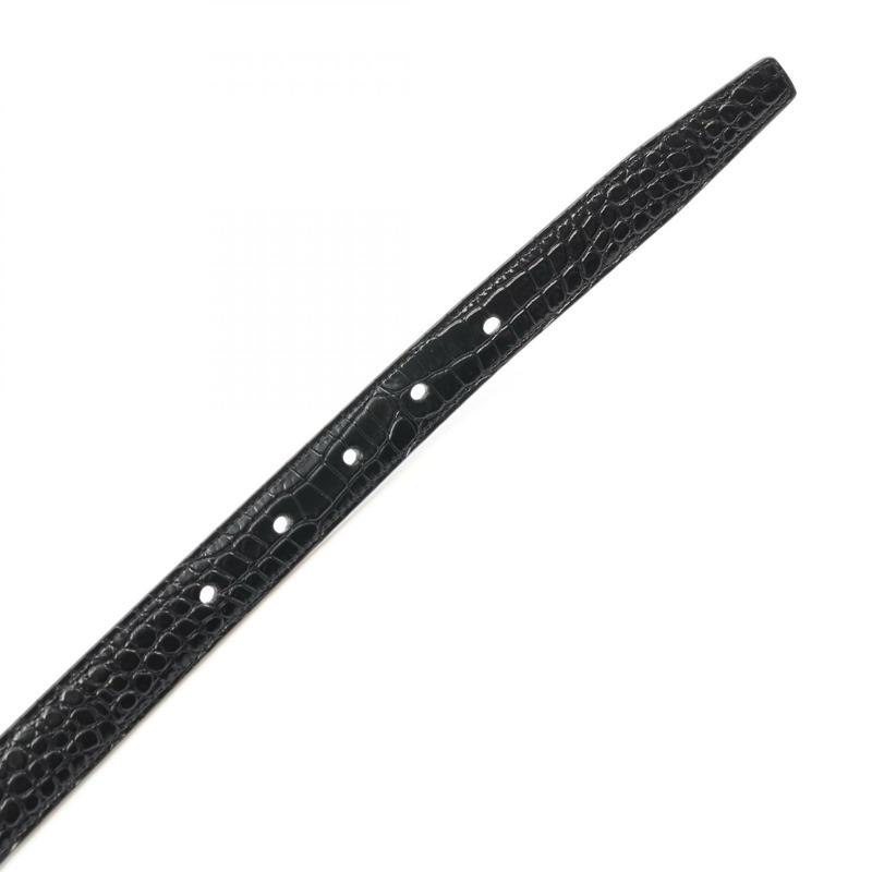 SAINT LAURENT PARIS CASSANDRE Monogram 窄腰帶 554465DND0J100080 皮革 黑色 全新 女士-2