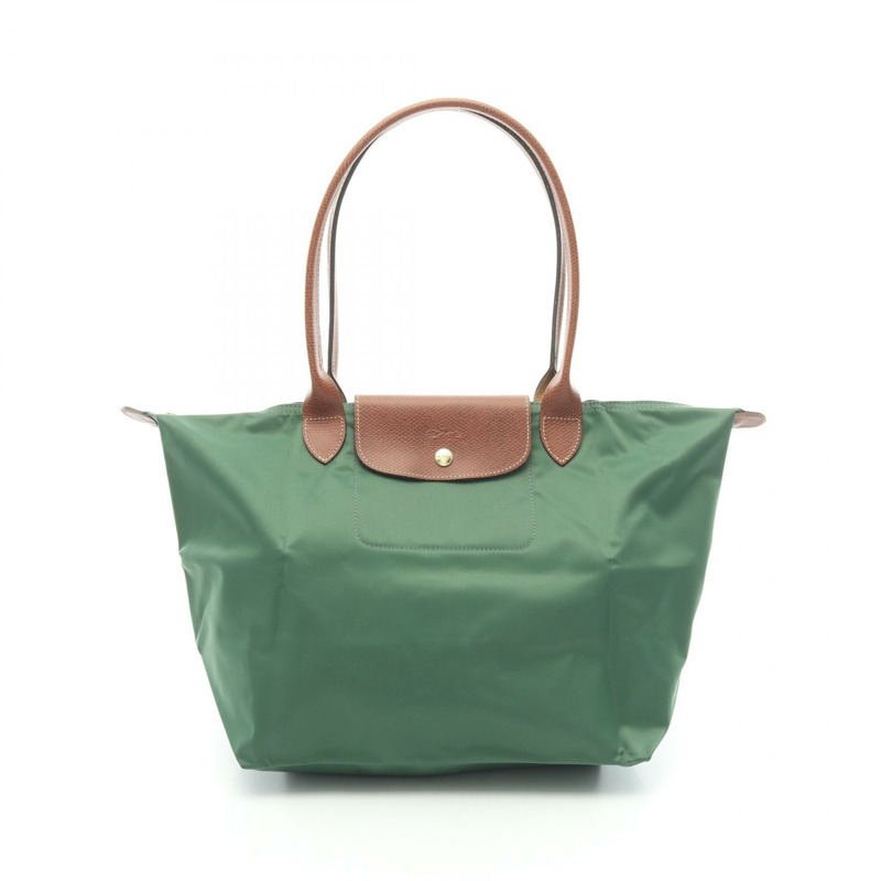 Longchamp Le Pliage Original L 托特包 L1899089P95 帆布皮革 綠色棕色 全新 女士-0